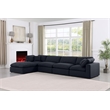 Meridian Furniture Comfy Black Linen Textured Fabric 5-Pc. Modular Sectional