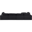 Meridian Furniture Comfy Black Linen Textured Fabric 5-Pc. Modular Sectional