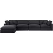 Meridian Furniture Comfy Black Linen Textured Fabric 5-Pc. Modular Sectional