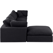 Meridian Furniture Comfy Black Linen Textured Fabric 5-Pc. Modular Sectional