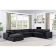 Meridian Furniture Comfy Black Linen Textured Fabric 7-Pc. Modular Sectional
