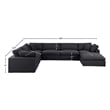 Meridian Furniture Comfy Black Linen Textured Fabric 7-Pc. Modular Sectional