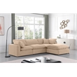Meridian Furniture Comfy Beige Velvet 4-Pc. Modular Sectional