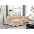 Meridian Furniture Comfy Beige Velvet 4-Pc. Modular Sectional