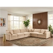 Meridian Furniture Comfy Beige Velvet 6-Pc. Modular Sectional