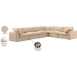 Meridian Furniture Comfy Beige Velvet 6-Pc. Modular Sectional