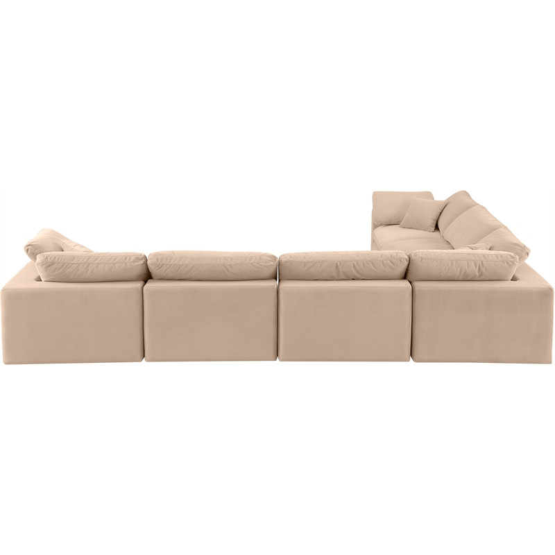 Meridian Furniture Comfy Beige Velvet 6-Pc. Modular Sectional