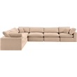 Meridian Furniture Comfy Beige Velvet 6-Pc. Modular Sectional