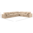 Meridian Furniture Comfy Beige Velvet 6-Pc. Modular Sectional