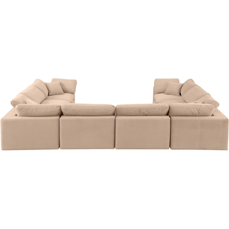 Meridian Furniture Comfy Beige Velvet 8-Pc. Modular Sectional