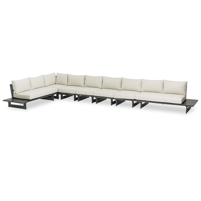 Meridian Furniture Maldives Cream Water Resisting Outdoor Modular Sectional