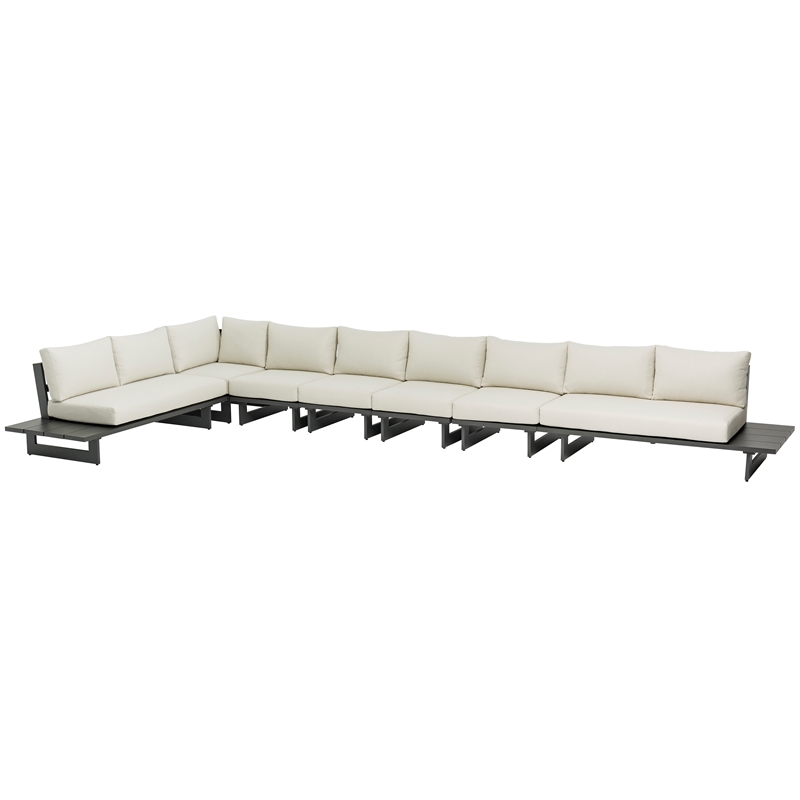 Meridian Furniture Maldives Cream Water Resisting Outdoor Modular Sectional