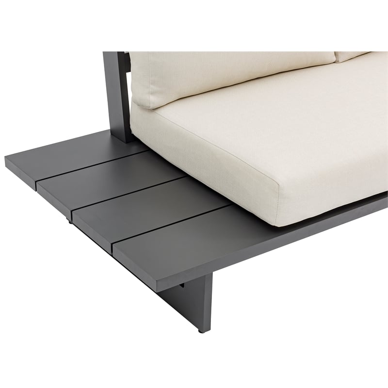 Meridian Furniture Maldives Cream Water Resisting Outdoor Modular Sectional