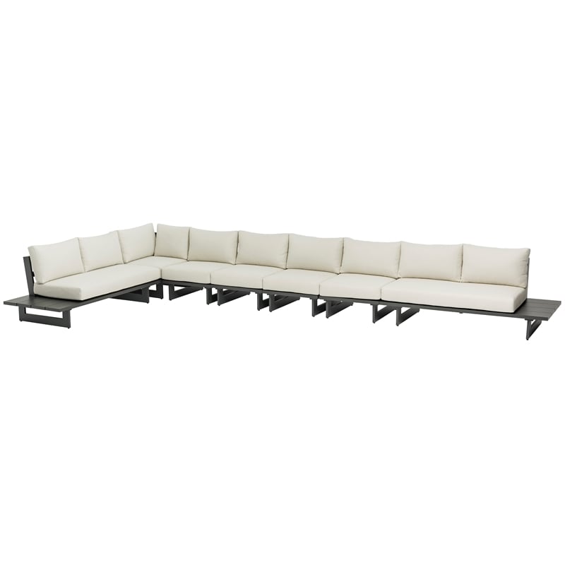 Meridian Furniture Maldives Cream Water Resisting Outdoor Modular Sectional