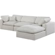 Meridian Furniture Comfy Cream Linen Textured Fabric 4-Pc. Modular Sectional