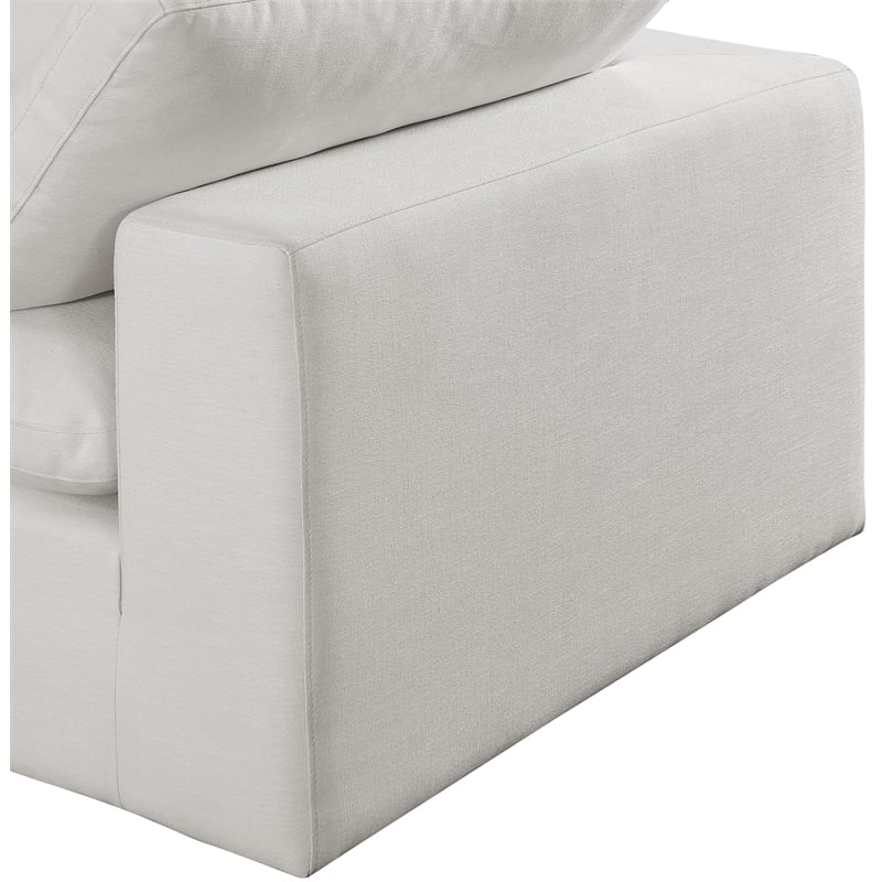 Meridian Furniture Comfy Cream Linen Textured Fabric 4-Pc. Modular Sectional