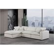 Meridian Furniture Comfy Cream Linen Textured Fabric 4-Pc. Modular Sectional