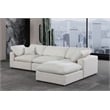 Meridian Furniture Comfy Cream Linen Textured Fabric 4-Pc. Modular Sectional