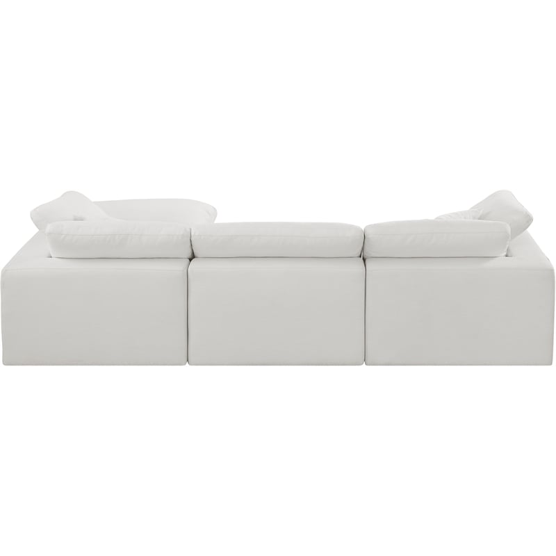 Meridian Furniture Comfy Cream Linen Textured Fabric 4-Pc. Modular Sectional