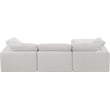 Meridian Furniture Comfy Cream Linen Textured Fabric 4-Pc. Modular Sectional