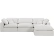 Meridian Furniture Comfy Cream Linen Textured Fabric 4-Pc. Modular Sectional