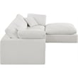 Meridian Furniture Comfy Cream Linen Textured Fabric 4-Pc. Modular Sectional