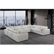 Meridian Furniture Comfy Cream Linen Textured Fabric 8-Pc. Modular Sectional