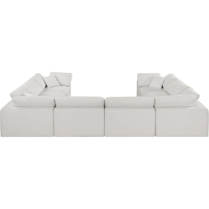 Meridian Furniture Comfy Cream Linen Textured Fabric 8-Pc. Modular Sectional