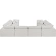 Meridian Furniture Comfy Cream Linen Textured Fabric 8-Pc. Modular Sectional