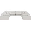 Meridian Furniture Comfy Cream Linen Textured Fabric 8-Pc. Modular Sectional