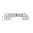 Meridian Furniture Comfy Cream Linen Textured Fabric 8-Pc. Modular Sectional