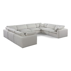 Meridian Furniture Comfy Cream Linen Textured Fabric 8-Pc. Modular Sectional