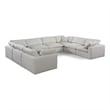 Meridian Furniture Comfy Cream Linen Textured Fabric 8-Pc. Modular Sectional