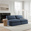 Meridian Furniture Comfy Navy Linen Textured Fabric 3-Pc. Modular Sofa