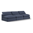 Meridian Furniture Comfy Navy Linen Textured Fabric 3-Pc. Modular Sofa