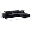 Meridian Furniture Comfy Black Velvet 4-Pc. Modular Sectional