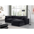 Meridian Furniture Comfy Black Velvet 4-Pc. Modular Sectional