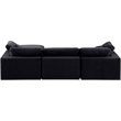 Meridian Furniture Comfy Black Velvet 4-Pc. Modular Sectional
