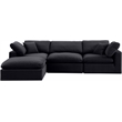 Meridian Furniture Comfy Black Velvet 4-Pc. Modular Sectional