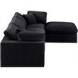 Meridian Furniture Comfy Black Velvet 4-Pc. Modular Sectional