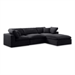 Meridian Furniture Comfy Black Velvet 4-Pc. Modular Sectional