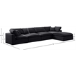 Meridian Furniture Comfy Black Velvet 5-Pc. Modular Sectional