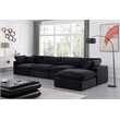 Meridian Furniture Comfy Black Velvet 5-Pc. Modular Sectional