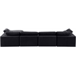 Meridian Furniture Comfy Black Velvet 5-Pc. Modular Sectional