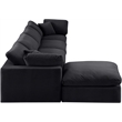 Meridian Furniture Comfy Black Velvet 5-Pc. Modular Sectional