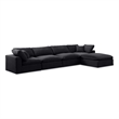 Meridian Furniture Comfy Black Velvet 5-Pc. Modular Sectional