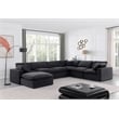 Meridian Furniture Comfy Black Velvet 7-Pc. Modular Sectional