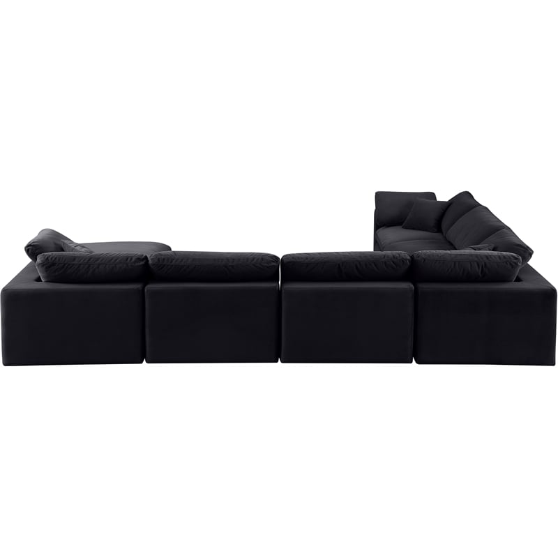 Meridian Furniture Comfy Black Velvet 7-Pc. Modular Sectional