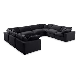 Meridian Furniture Comfy Black Velvet 8-Pc. Modular Sectional
