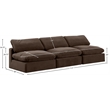 Meridian Furniture Comfy Brown Velvet 3-Pc. Modular Sofa